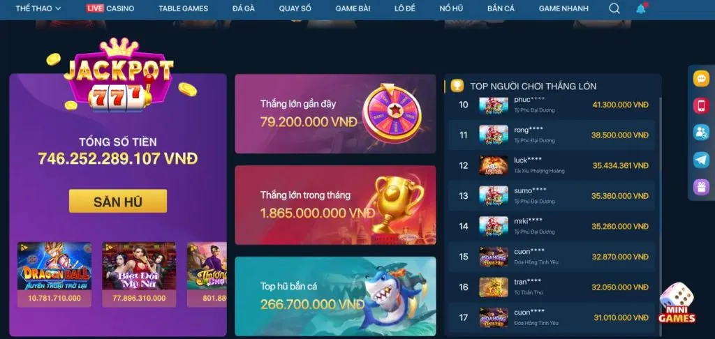 Bộ sưu tập các trò chơi slot phổ biến tại vsbet casino